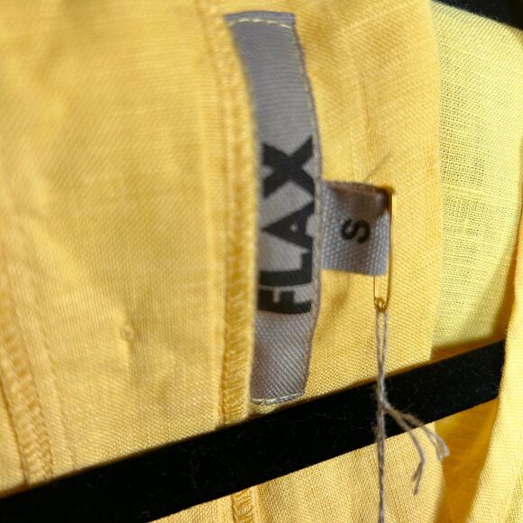 Flax top medium linen pullover yellow tunic NWT office lagenlook - Picture 13 of 14